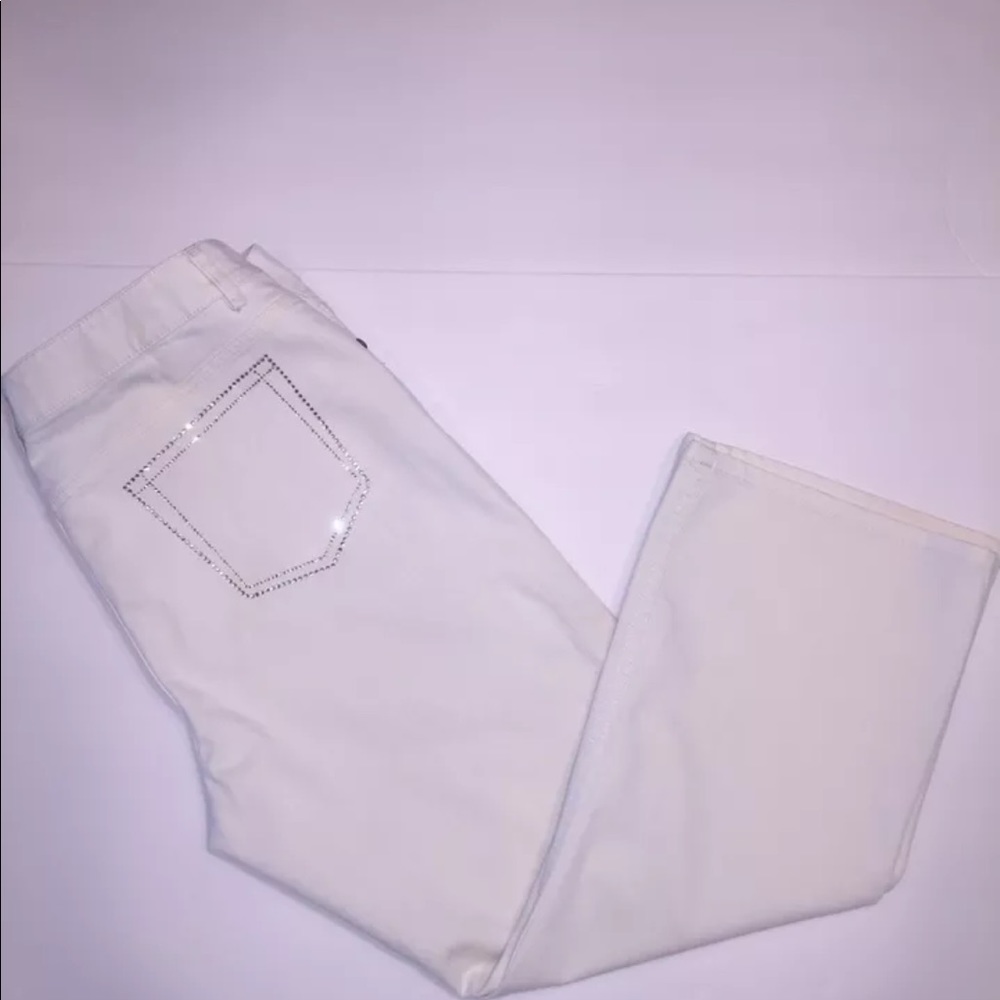 Dana Buchman Denim Capri Rhinestone Pocket Size 12